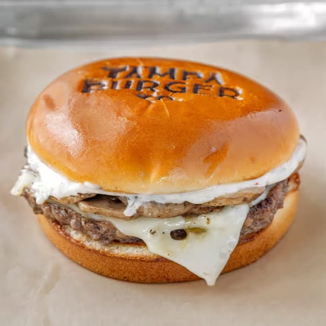 Mushroom & Swiss burger.