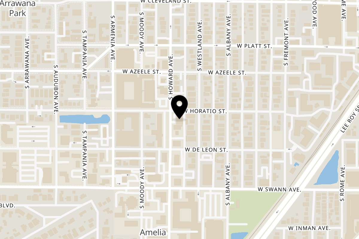 Map showing the location of Tampa Burger Company on 500 S Howard Ave a in Tampa